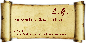 Leskovics Gabriella névjegykártya